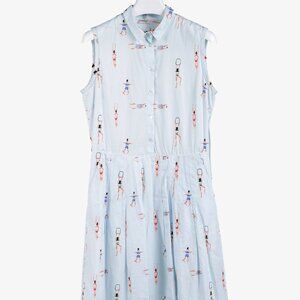 Ottod’Ame Swimmers Blue Sleeveless Poplin Shirtdress